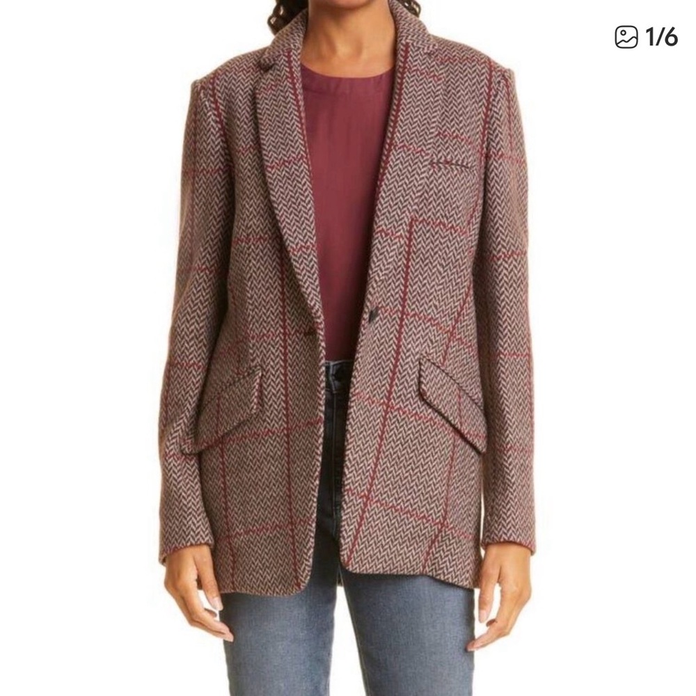 NWT Rag & bone Margot plaid blazer Herringbone Blazer Jacket - 6
